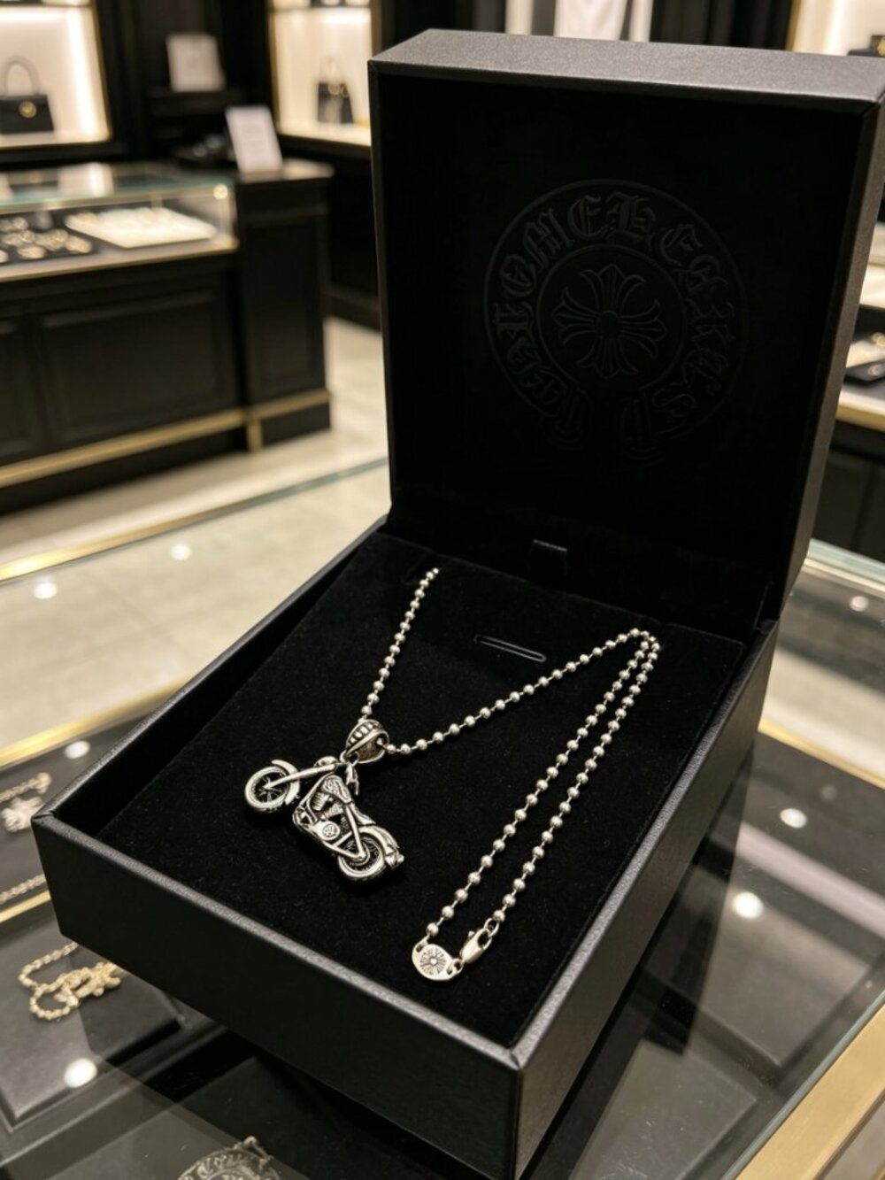 Chrome Hearts Motorcycle Pendant Necklace - Picture 2 of 5